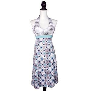 NEW NWT Ascend Rip Tide Halter Dress Geo Floral Print Aqua Purple Size S…